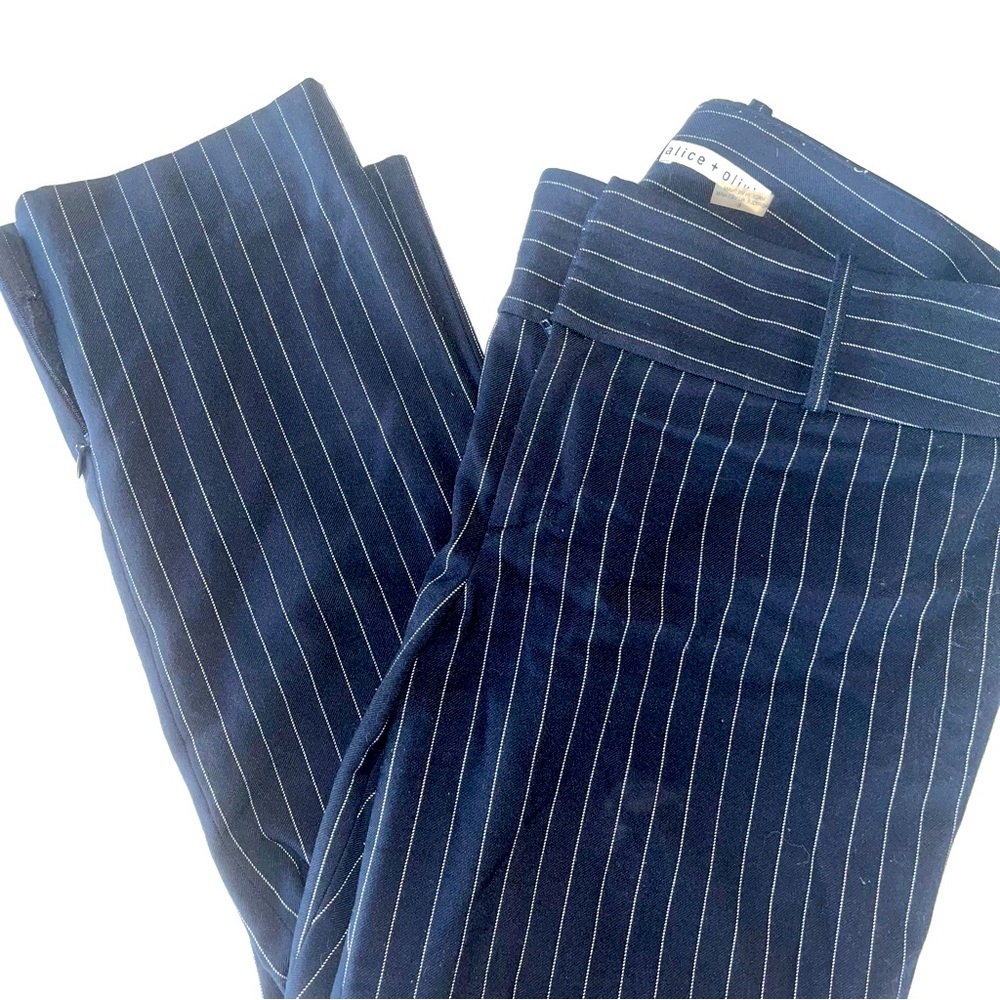 Alice + Olivia Pinstripe Slim Trouser
